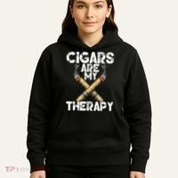 Cool Funny Cigar For Men Cigars Are My Therapy Hoodie thumb 5
