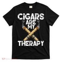 Cool Funny Cigar For Men Cigars Are My Therapy T-Shirt thumb 0