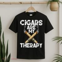 Cool Funny Cigar For Men Cigars Are My Therapy T-Shirt thumb 2