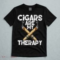 Cool Funny Cigar For Men Cigars Are My Therapy T-Shirt thumb 5