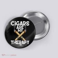 Cool Funny Cigar For Men Cigars Are My Therapy Button thumb 0