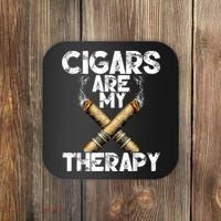 Cool Funny Cigar For Men Cigars Are My Therapy Coaster thumb 0