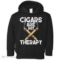 Cool Funny Cigar For Men Cigars Are My Therapy Toddler Hoodie thumb 0