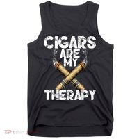 Cool Funny Cigar For Men Cigars Are My Therapy Tank Top thumb 0