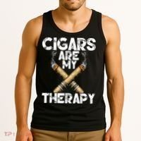 Cool Funny Cigar For Men Cigars Are My Therapy Tank Top thumb 3