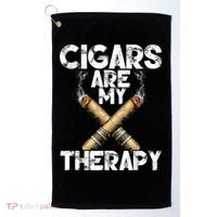 Cool Funny Cigar For Men Cigars Are My Therapy Golf Towel thumb 0
