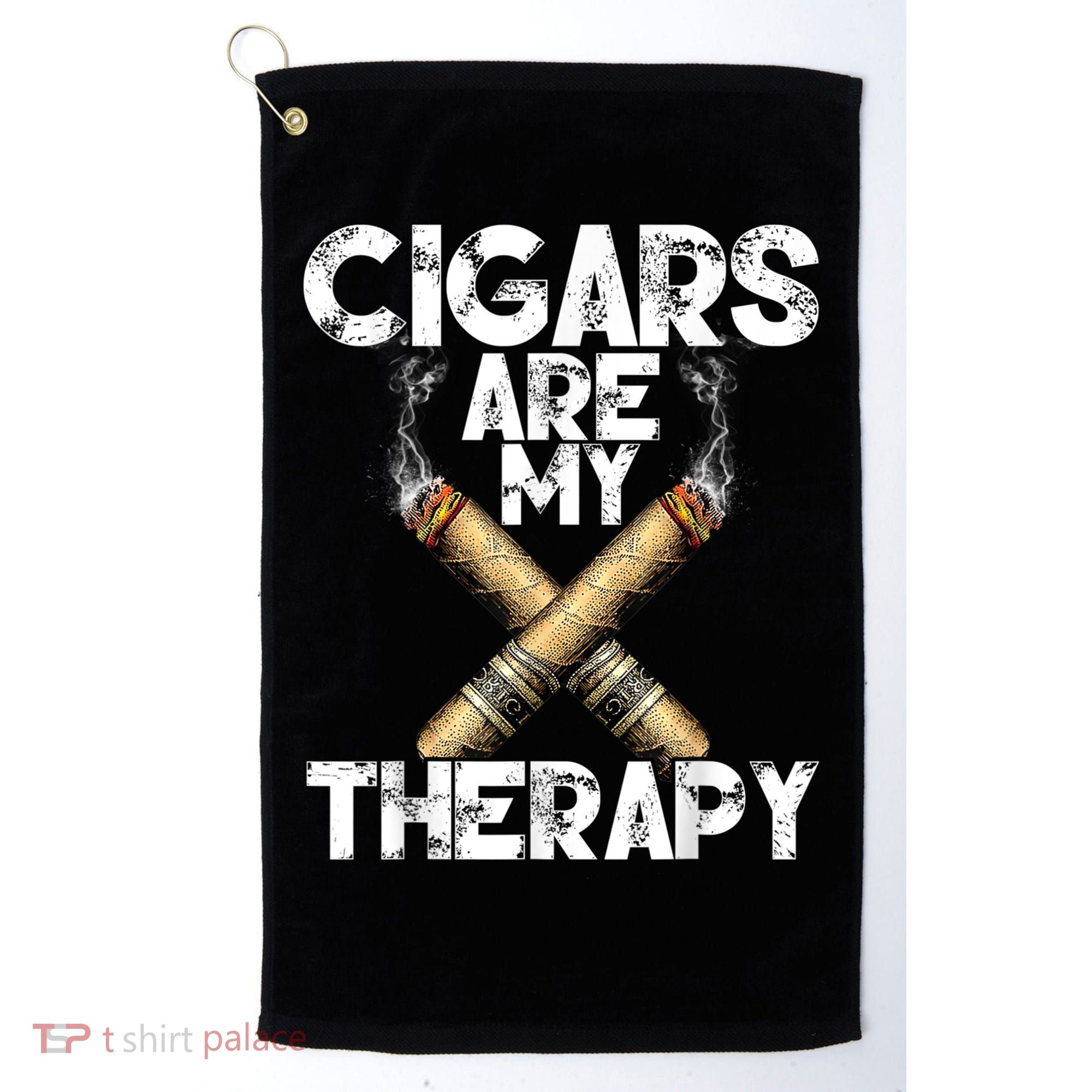 Cool Funny Cigar For Men Cigars Are My Therapy Golf Towel