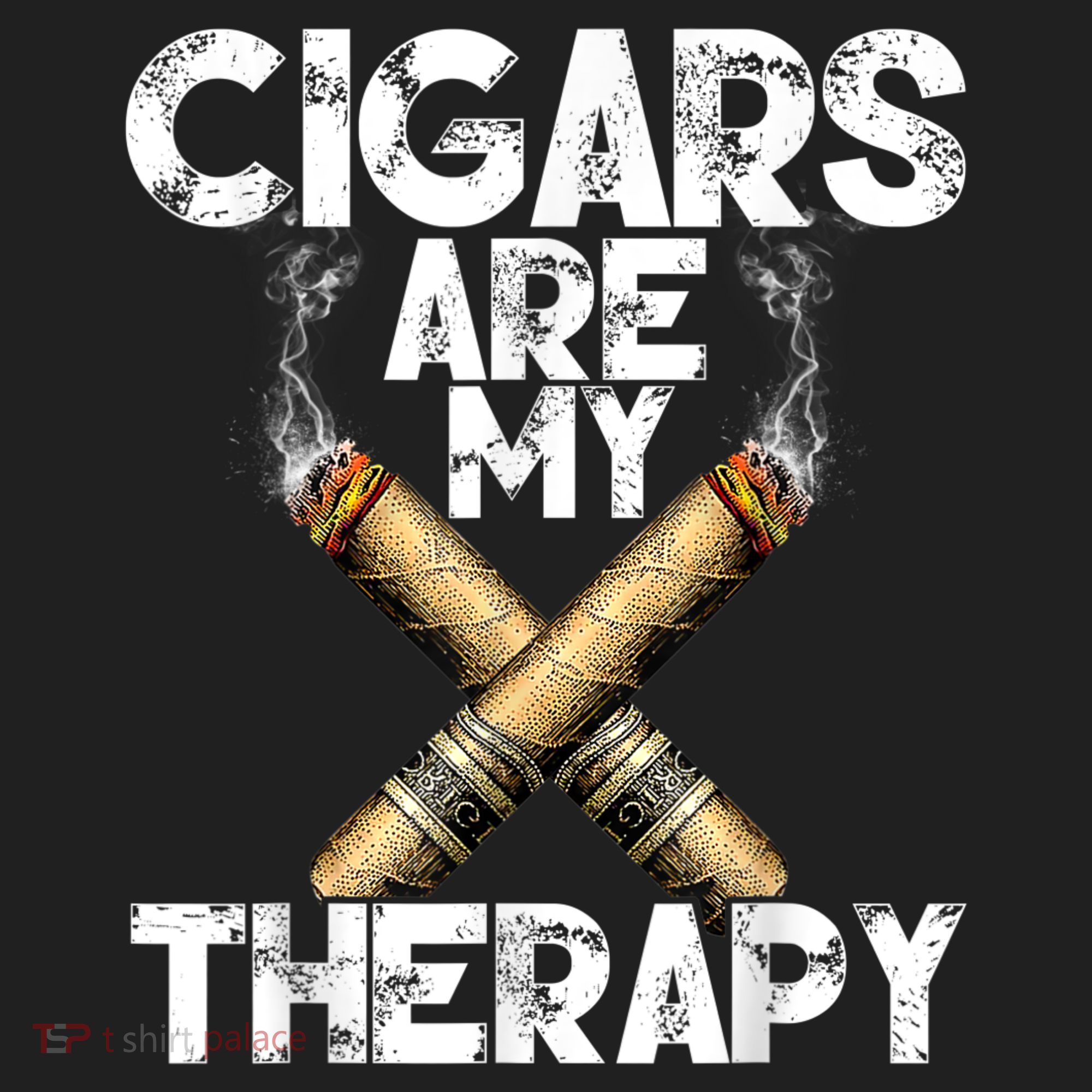Cool Funny Cigar For Men Cigars Are My Therapy Golf Towel