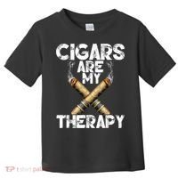 Cool Funny Cigar For Men Cigars Are My Therapy Toddler T-Shirt thumb 0