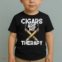 Cool Funny Cigar For Men Cigars Are My Therapy Toddler T-Shirt thumb 2