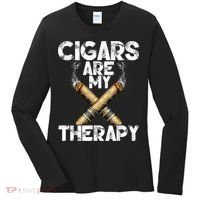 Cool Funny Cigar For Men Cigars Are My Therapy Women's Long Sleeve Shirt thumb 0