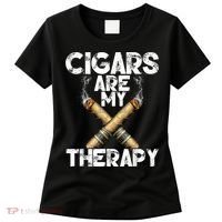 Cool Funny Cigar For Men Cigars Are My Therapy Women's T-Shirt thumb 0