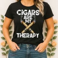 Cool Funny Cigar For Men Cigars Are My Therapy Women's T-Shirt thumb 2