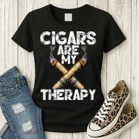 Cool Funny Cigar For Men Cigars Are My Therapy Women's T-Shirt thumb 3