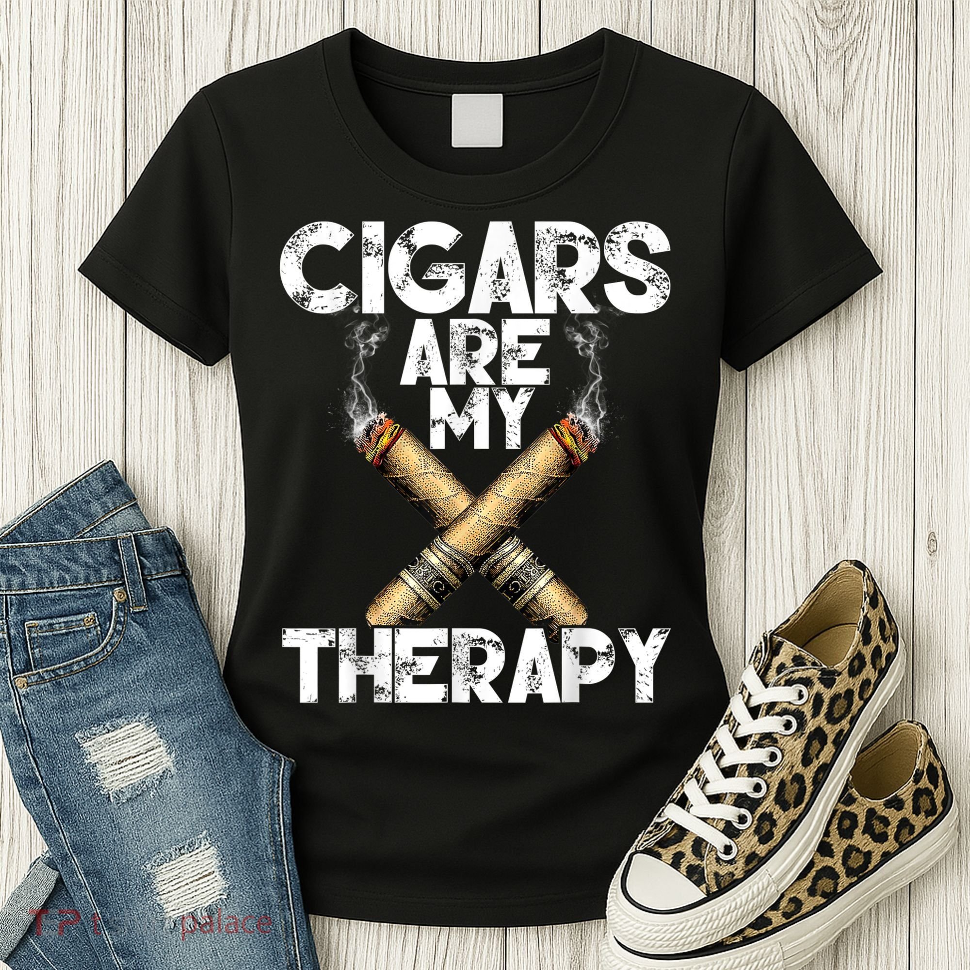 Cool Funny Cigar For Men Cigars Are My Therapy Women's T-Shirt