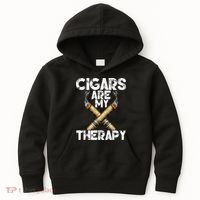 Cool Funny Cigar For Men Cigars Are My Therapy Kids Hoodie thumb 0