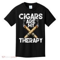 Cool Funny Cigar For Men Cigars Are My Therapy Kids T-Shirt thumb 0