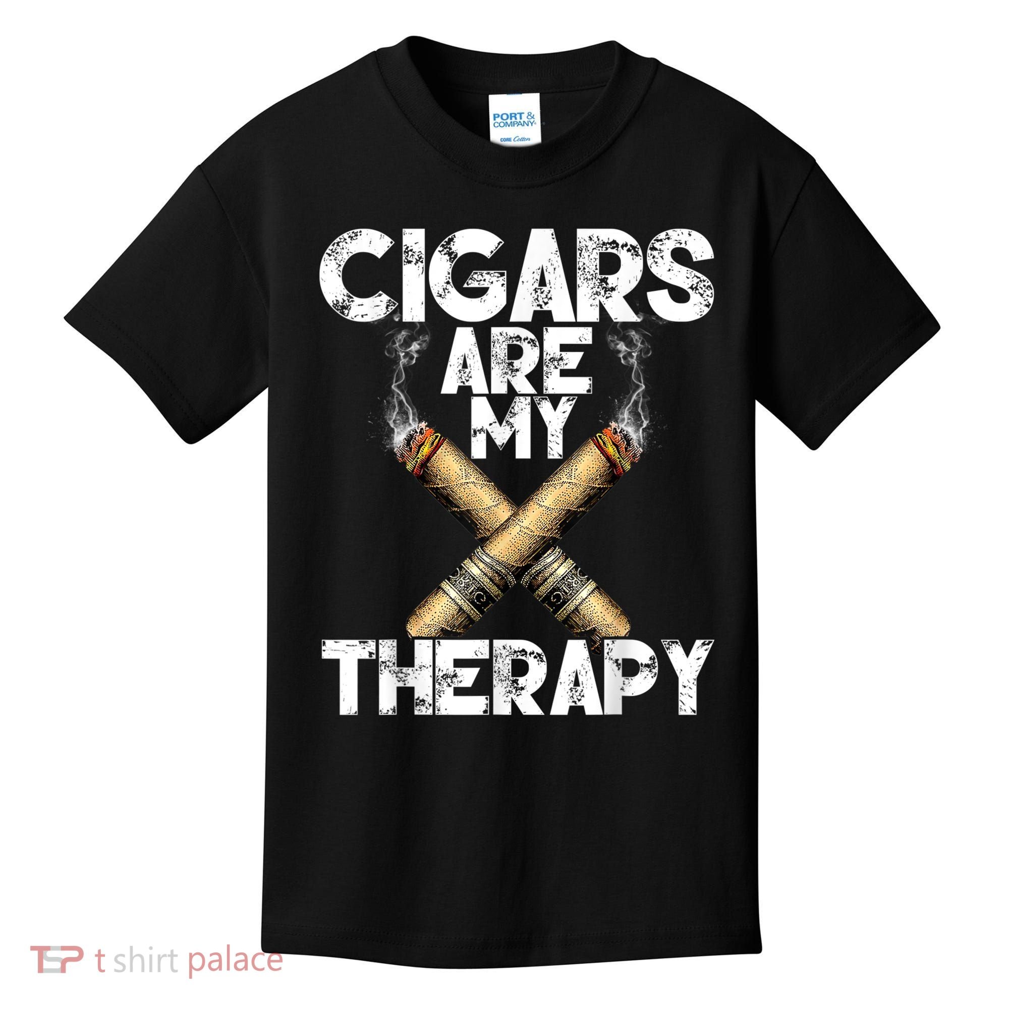 Cool Funny Cigar For Men Cigars Are My Therapy Kids T-Shirt