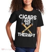 Cool Funny Cigar For Men Cigars Are My Therapy Kids T-Shirt thumb 2