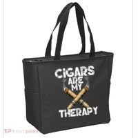 Cool Funny Cigar For Men Cigars Are My Therapy Tote Bag thumb 2