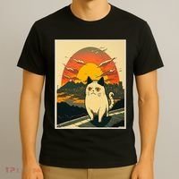 Catzilla Funny Ca Vintage Ca Cat Lover Wave T-Shirt thumb 3