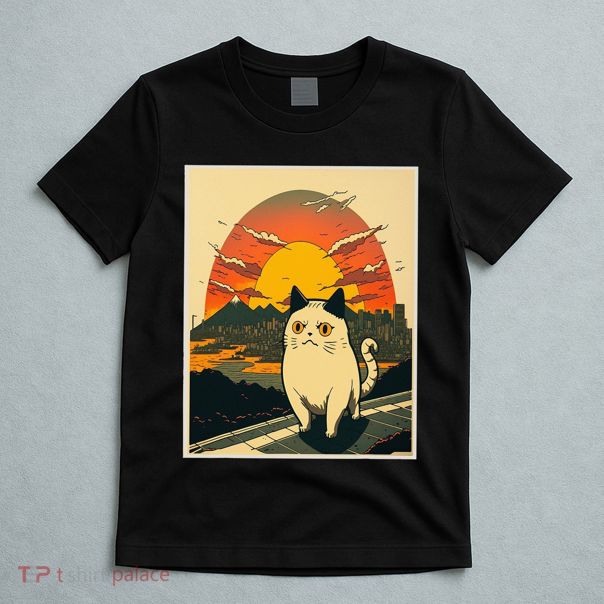 Catzilla Funny Ca Vintage Ca Cat Lover Wave T-Shirt