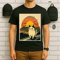 Catzilla Funny Ca Vintage Ca Cat Lover Wave T-Shirt thumb 6