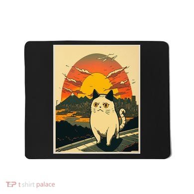 Catzilla Funny Ca Vintage Ca Cat Lover Wave Mousepad