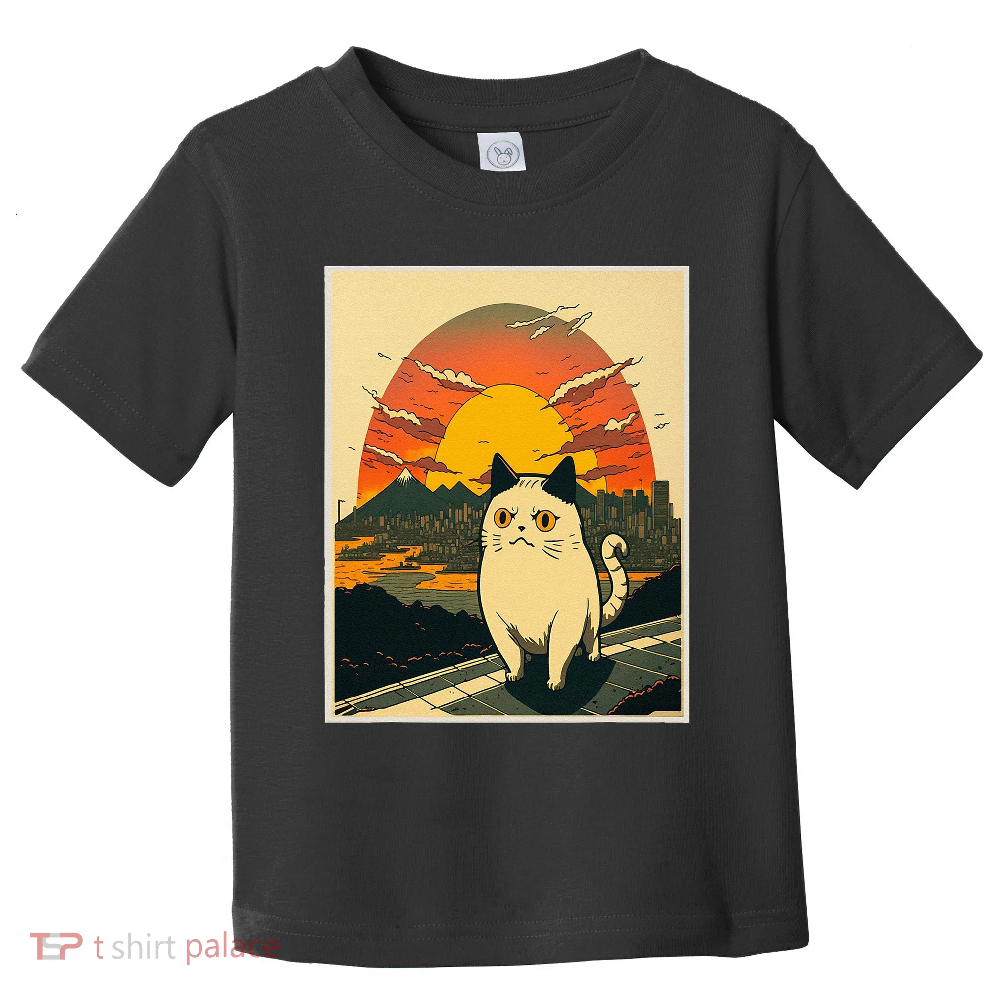 Catzilla Funny Ca Vintage Ca Cat Lover Wave Toddler T-Shirt
