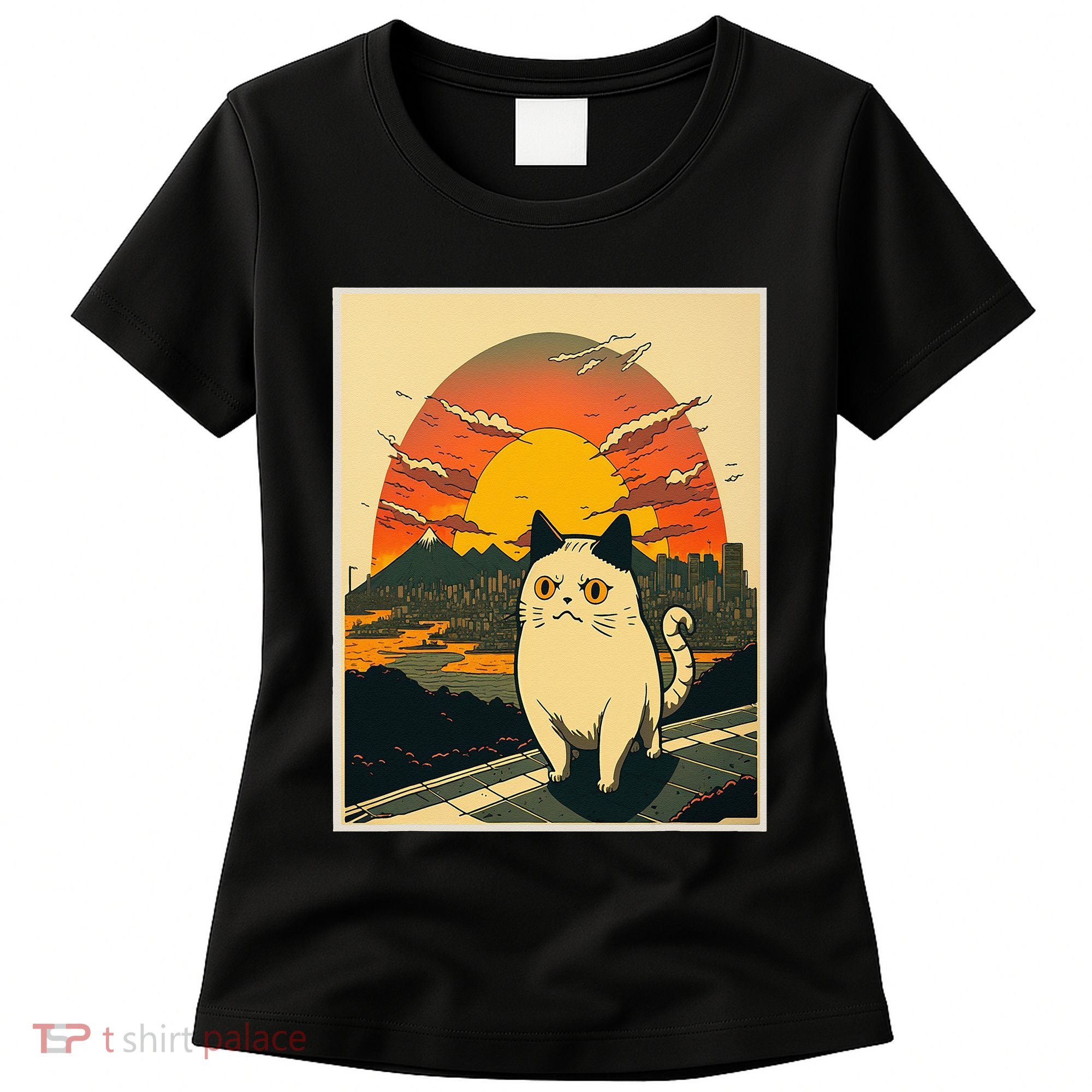 Catzilla Funny Ca Vintage Ca Cat Lover Wave Women's T-Shirt