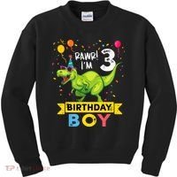 Cute Funny Cute T Rex Dinosaur 3 Year Old Funny 3rd Birthday Kids Sweatshirt thumb 0