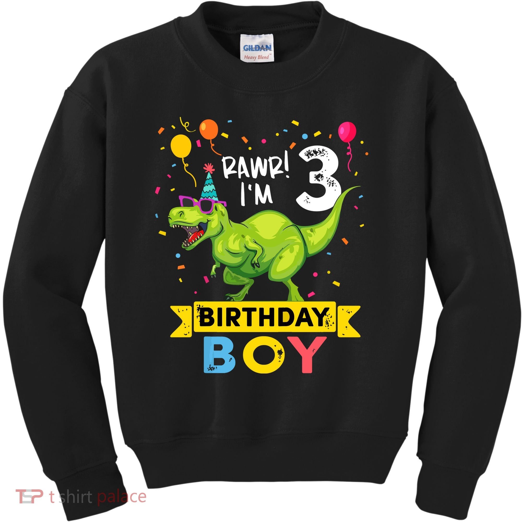 Cute Funny Cute T Rex Dinosaur 3 Year Old Funny 3rd Birthday Kids Sweatshirt