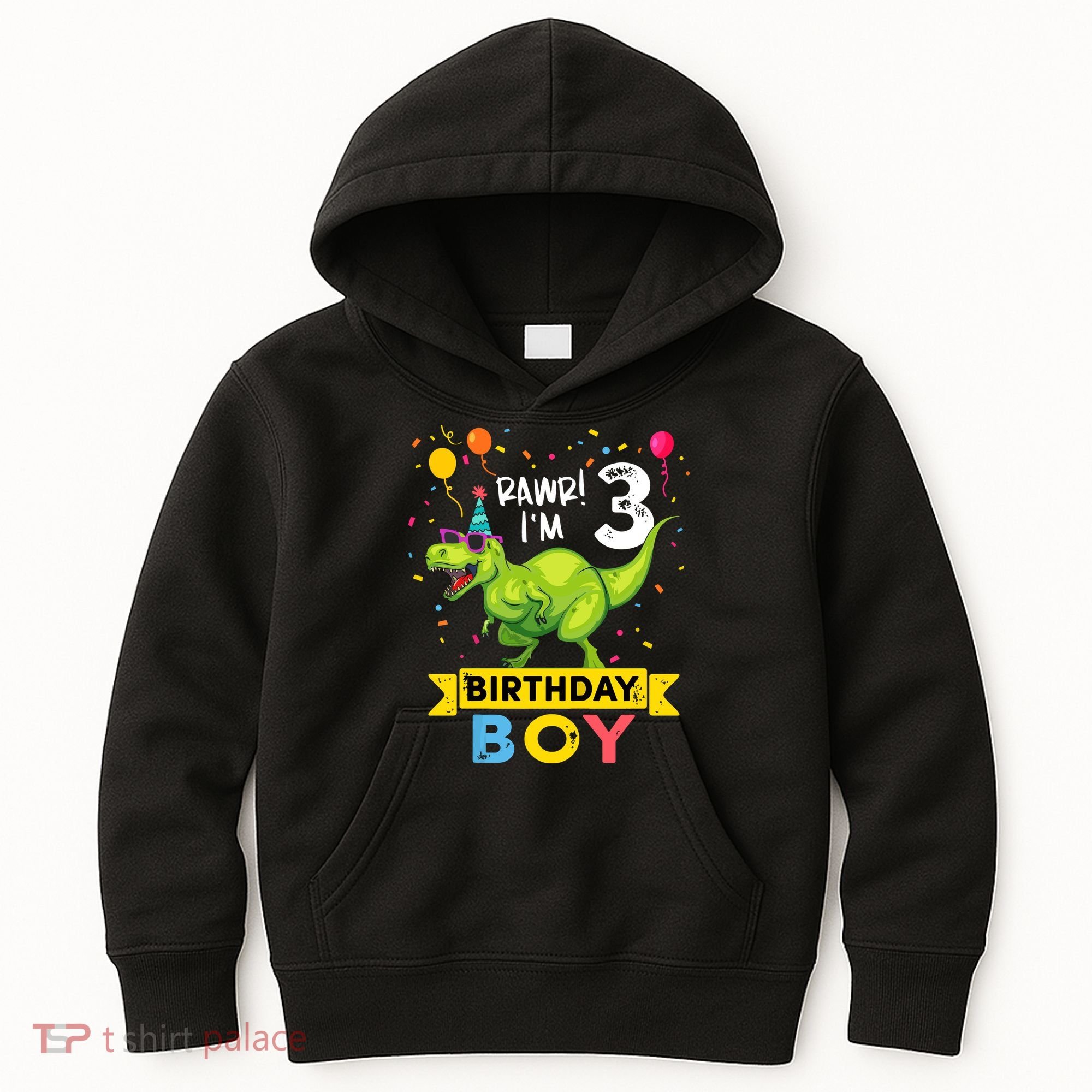 Cute Funny Cute T Rex Dinosaur 3 Year Old Funny 3rd Birthday Kids Hoodie