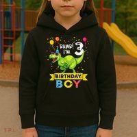 Cute Funny Cute T Rex Dinosaur 3 Year Old Funny 3rd Birthday Kids Hoodie thumb 3