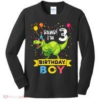 Cute Funny Cute T Rex Dinosaur 3 Year Old Funny 3rd Birthday Kids Long Sleeve Shirt thumb 0