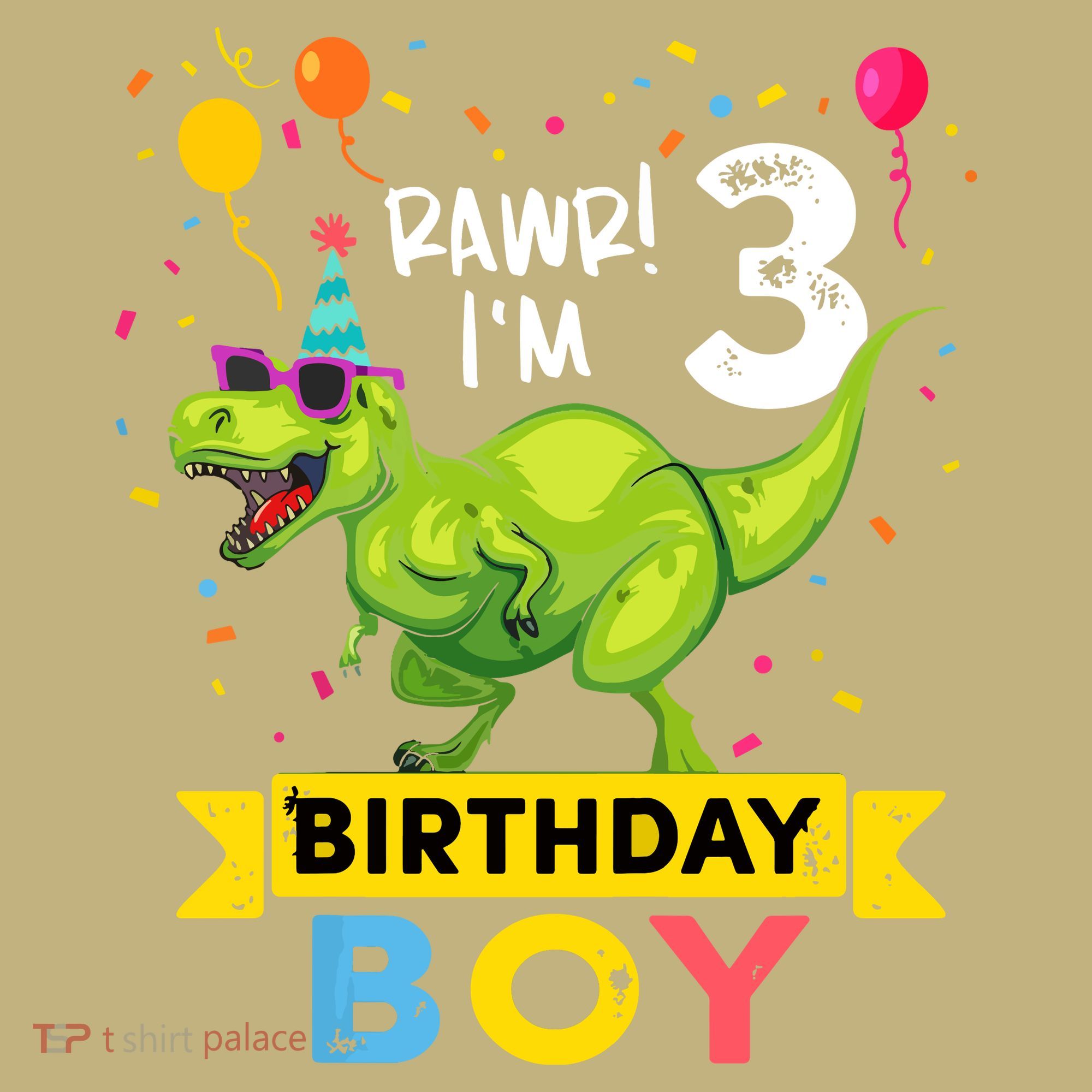 Cute Funny Cute T Rex Dinosaur 3 Year Old Funny 3rd Birthday Kids T-Shirt