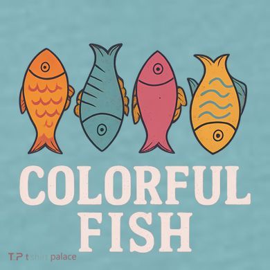 Colorful Fish Sueded Cloud Jersey T-Shirt