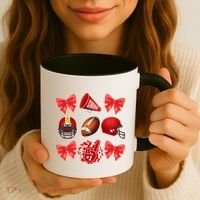 Cute Football Cheer Fan Lover Coquette style Coffee Mug thumb 3