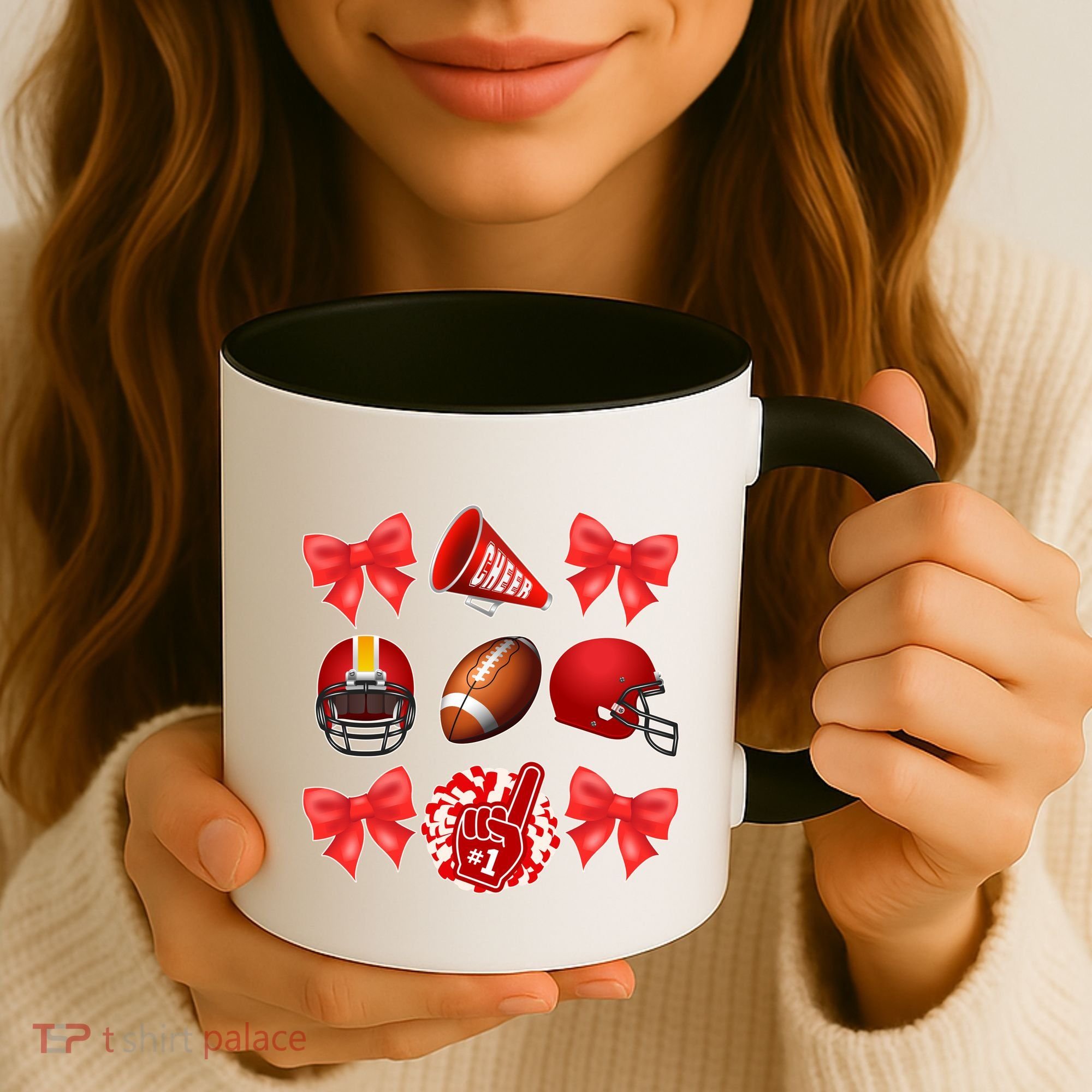 Cute Football Cheer Fan Lover Coquette style Coffee Mug