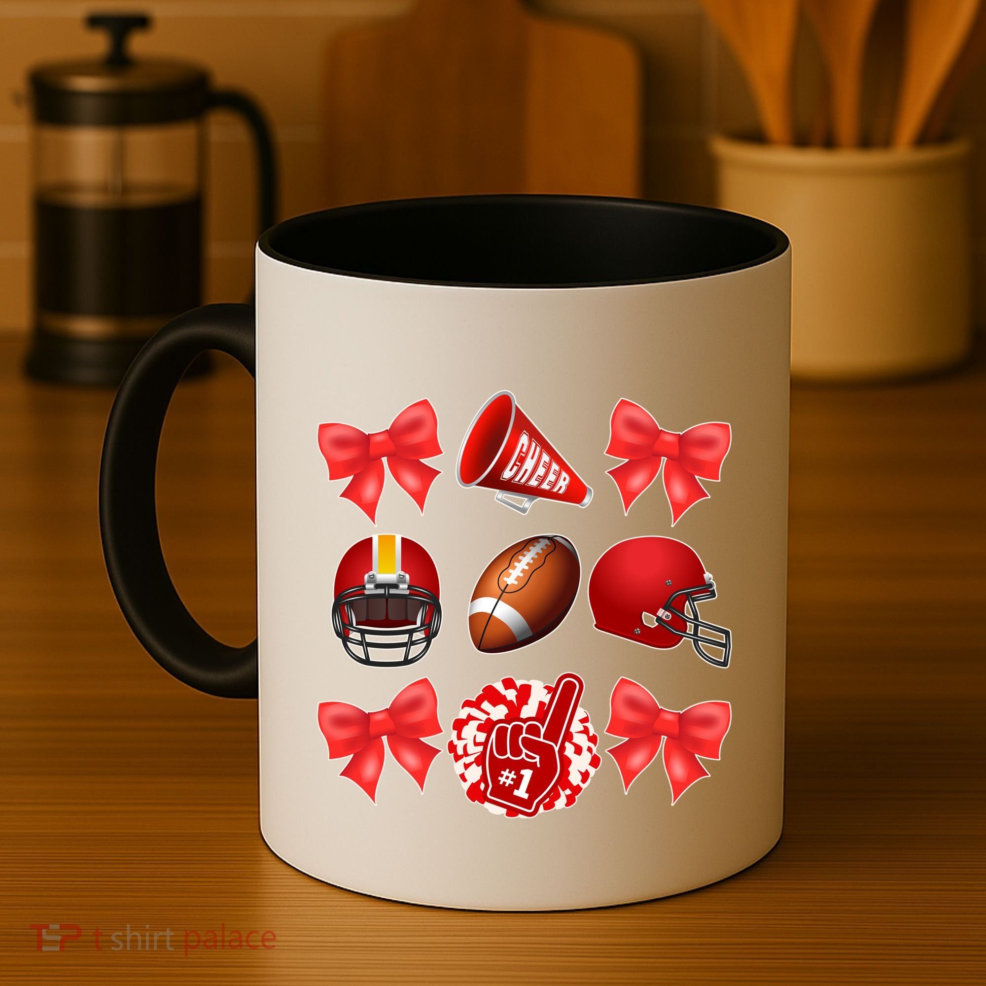 Cute Football Cheer Fan Lover Coquette style Coffee Mug