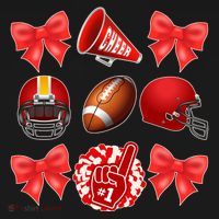 Cute Football Cheer Fan Lover Coquette style Women's Hoodie thumb 2