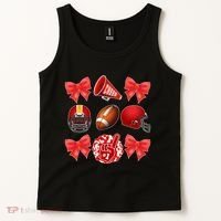 Cute Football Cheer Fan Lover Coquette style Tank Top thumb 2