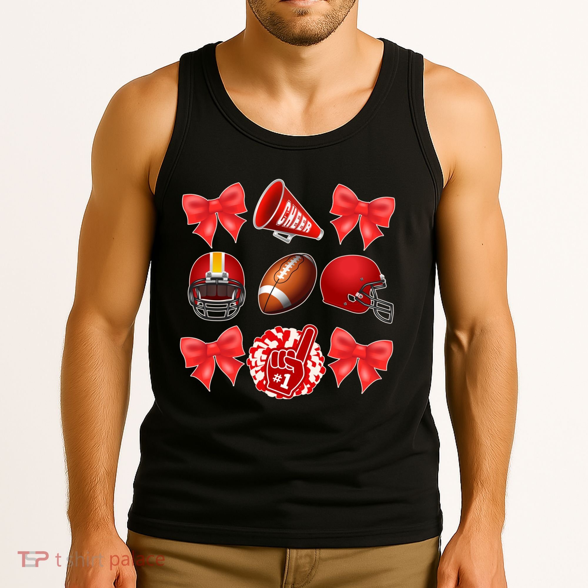 Cute Football Cheer Fan Lover Coquette style Tank Top
