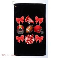 Cute Football Cheer Fan Lover Coquette style Golf Towel thumb 0
