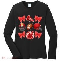 Cute Football Cheer Fan Lover Coquette style Women's Long Sleeve Shirt thumb 0