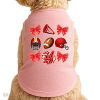 Cute Football Cheer Fan Lover Coquette style Doggie Tank thumb 0
