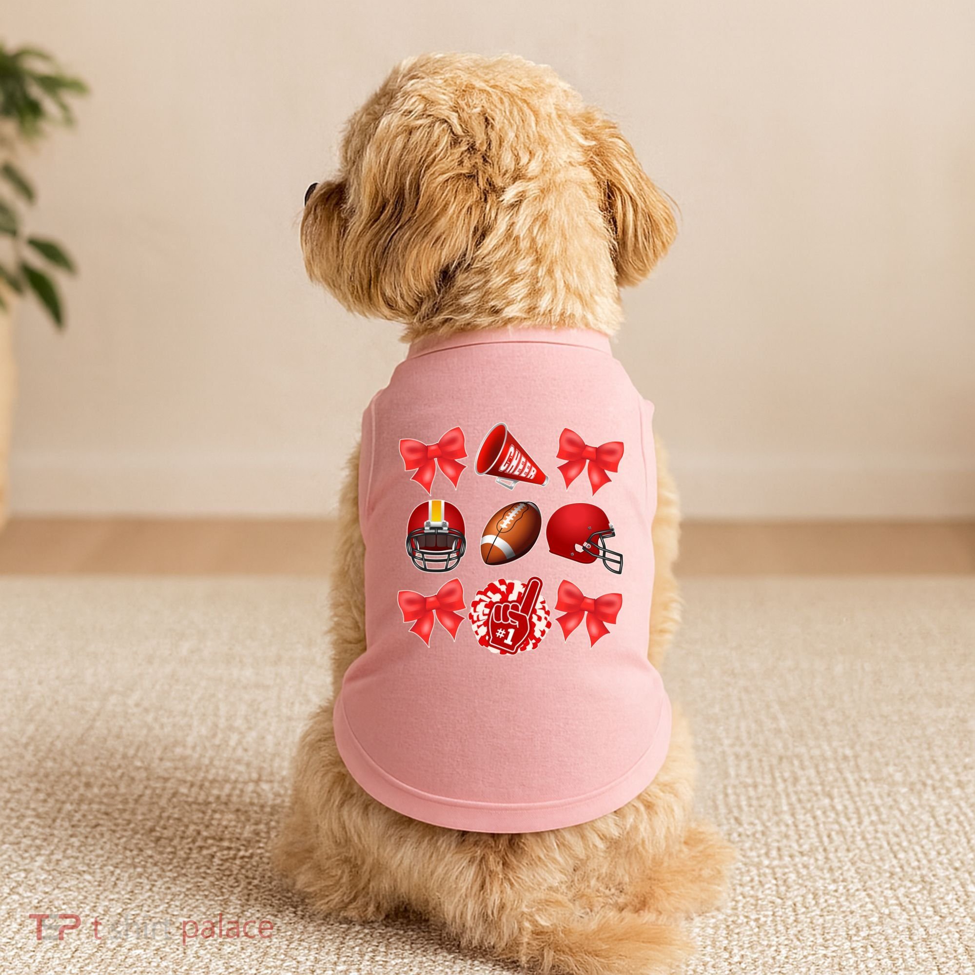 Cute Football Cheer Fan Lover Coquette style Doggie Tank