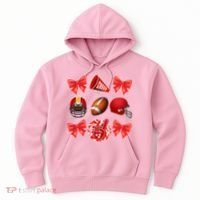 Cute Football Cheer Fan Lover Coquette style Hoodie thumb 0