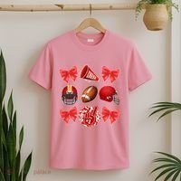 Cute Football Cheer Fan Lover Coquette style T-Shirt thumb 2