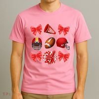 Cute Football Cheer Fan Lover Coquette style T-Shirt thumb 3